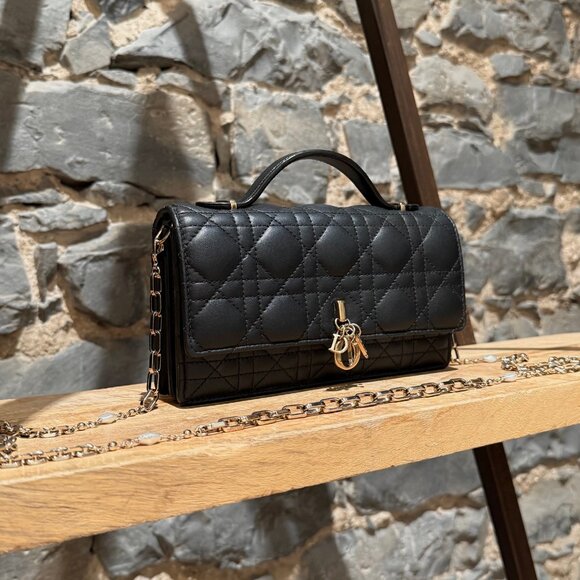 Dior My Dior Black Lambskin Cannage Mini Bag - Picture 3 of 16